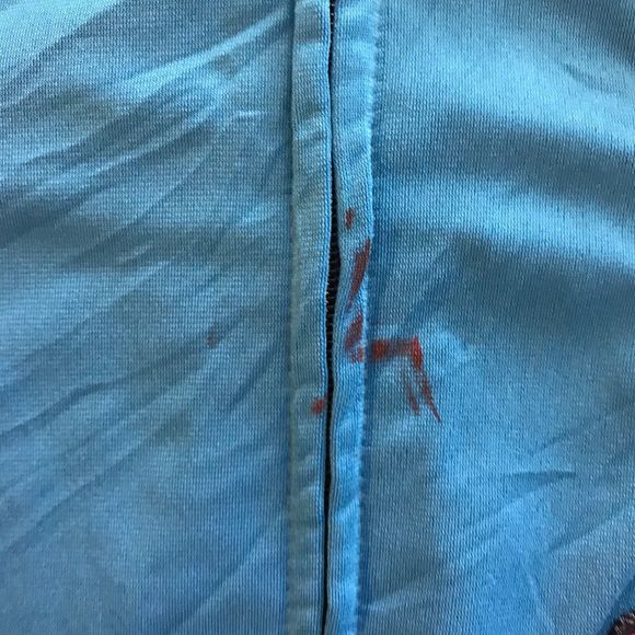 Oklahoma City Thunder Jacket Mens Medium Blue NBA Warm Up Track Full Zip STAIN - Picture 2 of 8